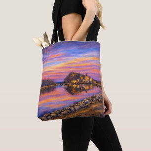Barn Bluff, Red Wing Atardecer Vibrante Bolsa Tote