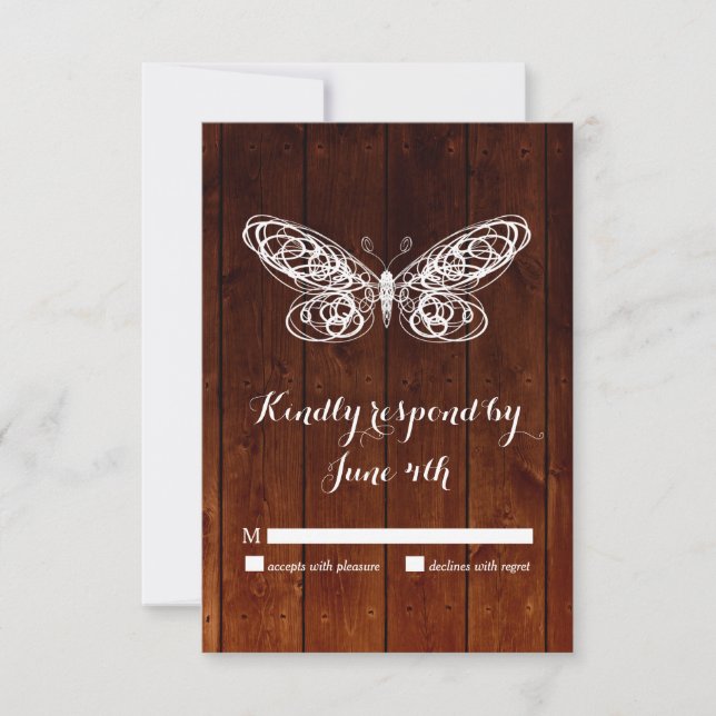 Barn Board Butterfly RSVP (Anverso)