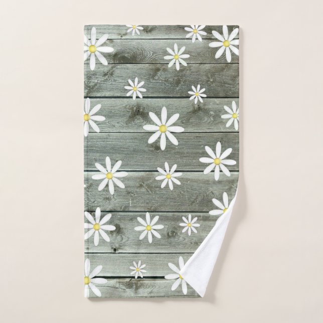 Barn Board Daisy Flower (Toalla de mano)