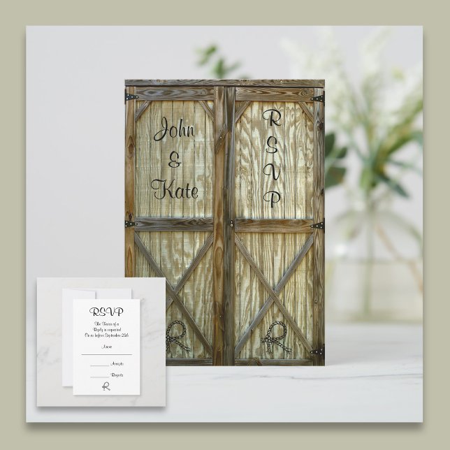 Barn Door Country Wedding RSVP (Subido por el creador)