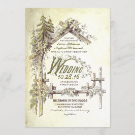 Barn en las invitaciones a la boda rusa de Woods