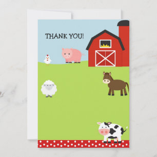 Barn Farm Barnyard Notas de agradecimiento