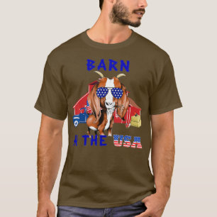 Barn In USA Funny Goat Shirt 4 de Julio Camisetas