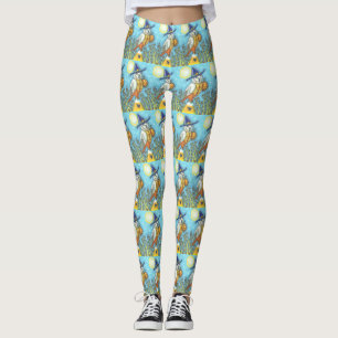 BARN OWL FOLK ART, HALLOWEEN BIRD LEGGINS
