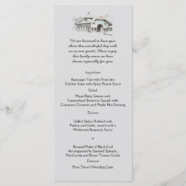 Barn Sketch Country Wedding Menu