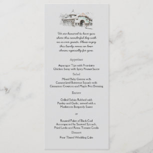 Barn Sketch Country Wedding Menu