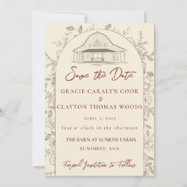 Barn Wedding Save the Fates Invitación