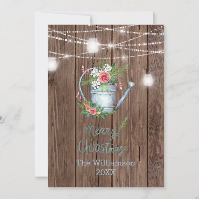 Barn Wood Brush Script  Feliz Navidad Floral  (Anverso)