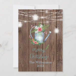 Barn Wood Brush Script Feliz Navidad Floral