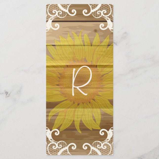 Barn Wood girasoles y tarjeta para rack de encaje  (Anverso)