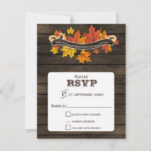 Barn wood Rustic Fall boda rsvp