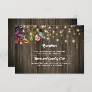 Barn Wood   Tarjeta de recepción de bodas de flore