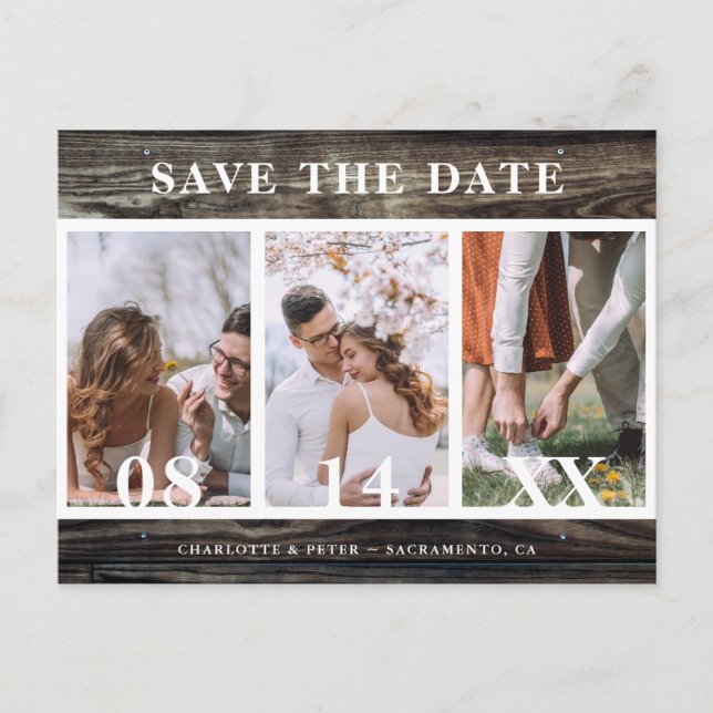 Barn Wood Wedding Salva Las Postales De Fecha (Anverso)