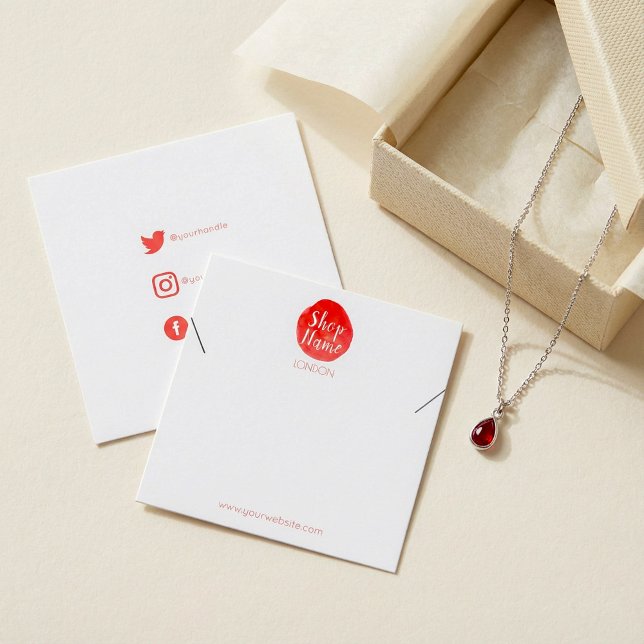 Barniz de pintura brillante, tarjeta de visualizac (Bright paint splash, square bracelet display card.)