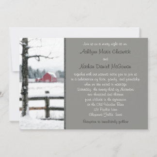 Barno Rojo en Invitación a la Boda de Invierno