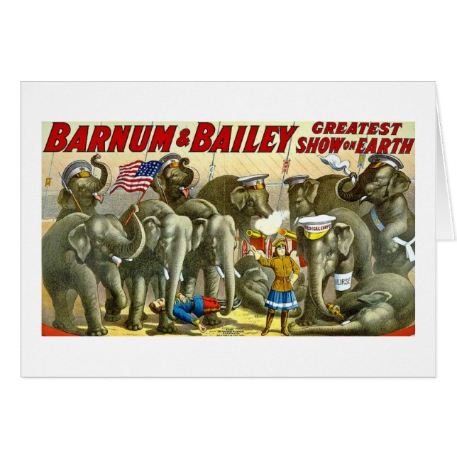 Barnum y Bailey - elefantes - anuncio del vintage (Anverso (Horizontal))