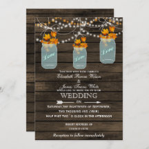 Barnwood, invitación a la boda de un frasco de mas
