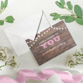 Barnwood Lights Pink Bat Mitzvah Gracias Nota
