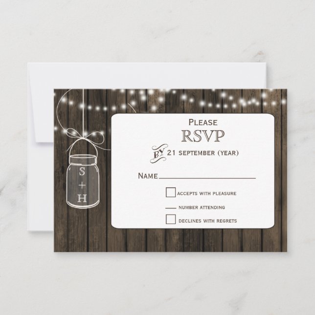 Barnwood rústica, boda jarrón de masón RSVP 3.5 x  (Anverso)