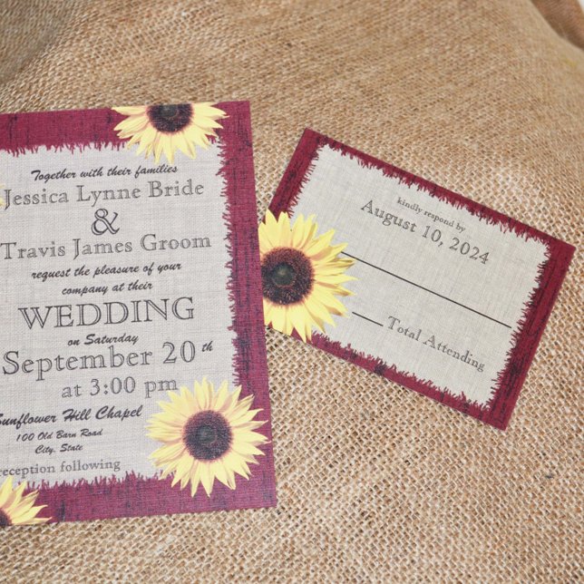 Barnwood y Sunflower Wedding RSVP (Subido por el creador)