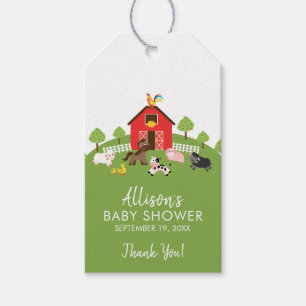 Barnyard Animals Baby Shower Favor Gift Etiqueta