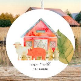 Barnyard Animals -Barn- Pegatina de Baby Shower Fa
