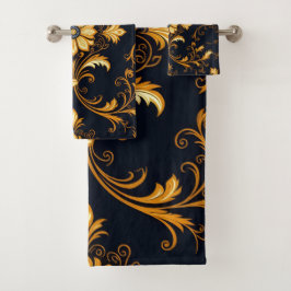 "Barockes Ornament-Muster in Gold und Schwarz" Dec