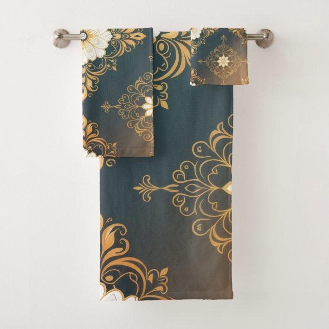 "Barockes Ornament-Muster in Gold und Schwarz" Dec (In situ)
