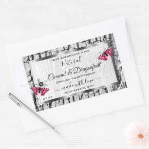 Barquilla de árbol blanco con etiquetas de product