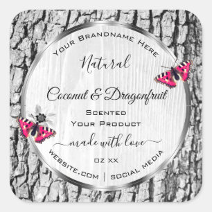 Barquilla de árbol blanco con etiquetas de product