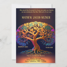 Barra de árbol de la vida Invitación Mitzvah