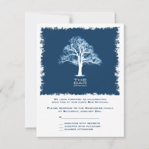 Barra de árbol de la vida Mitzvah RSVP Tarjeta de 