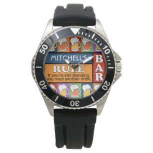Barra de BEER Pop Art relojes de nombres personali