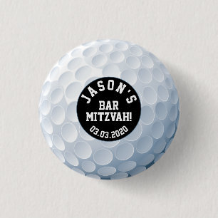 Barra de bolas de golf Botón Mitzvah Blanco negro