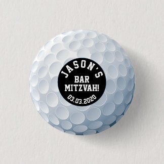 Barra de bolas de golf Botón Mitzvah Blanco negro