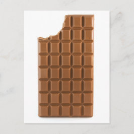 Barra de chocolate con una postal que falta de la