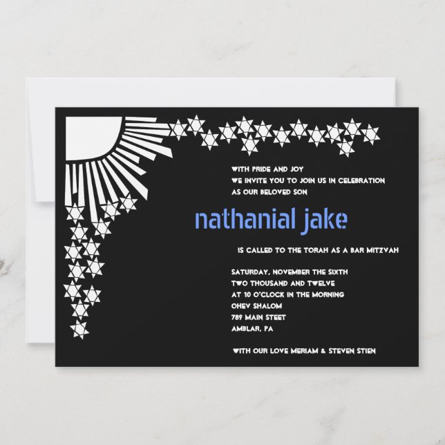 Barra de creación Bat Mitzvah Invitación (Anverso)