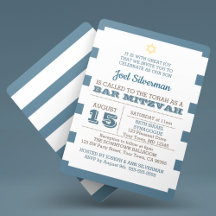 Barra de franja azul Invitación a Mitzvah