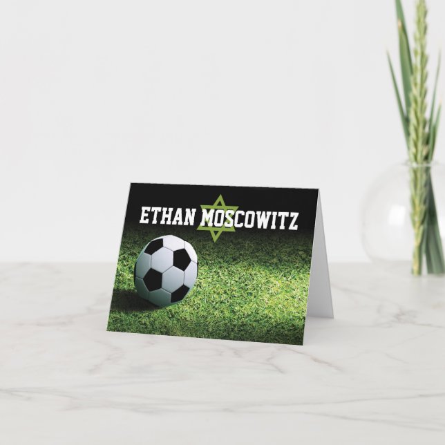 Barra de fútbol Mitzvah Doblado Tarjeta 2 de agrad (Anverso)