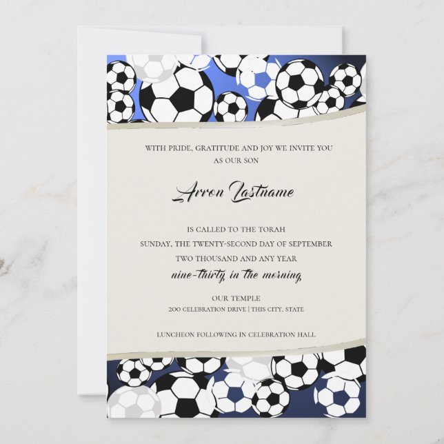 Barra de invitación al fútbol Mitzvah (Reverso)