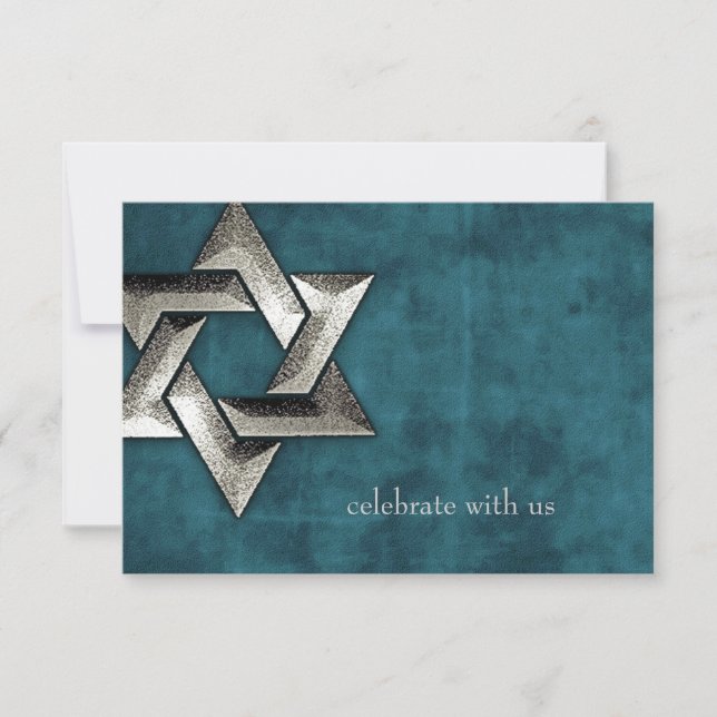 Barra de la tarjeta de respuesta Mitzvah Verde azu (Anverso)