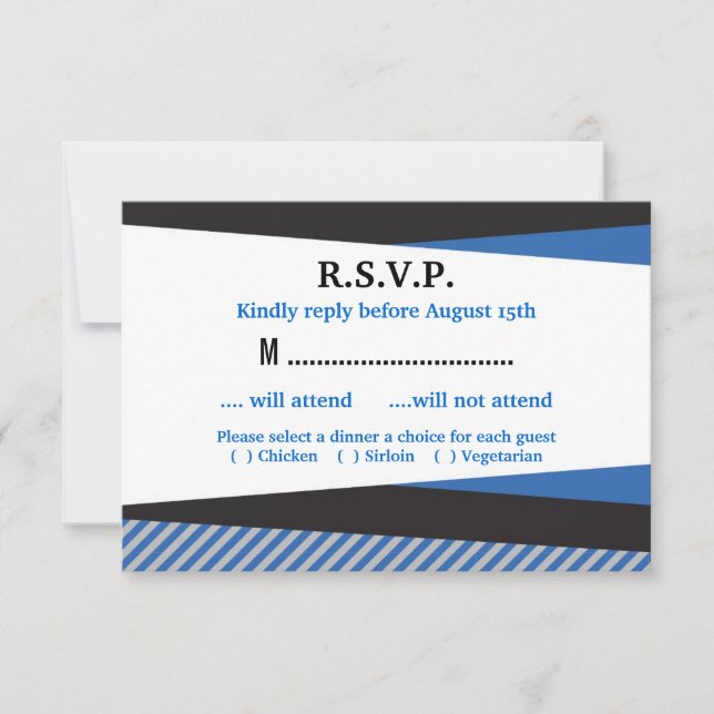 Barra de marcos inclinados Tarjeta RSVP Mitzvah (Anverso)