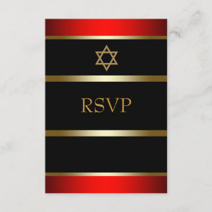 Barra de oro negra roja Mitzvah RSVP