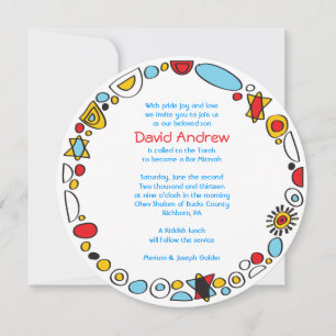 Barra de SCRIBBLY POP ART Invitación Mitzvah
