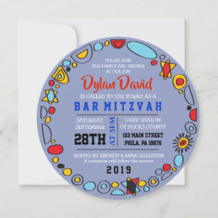 Barra de SCRIBBLY POP ART Invitación Mitzvah