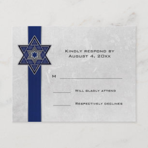Barra estrella de banda azul oscuro Mitzvah RSVP