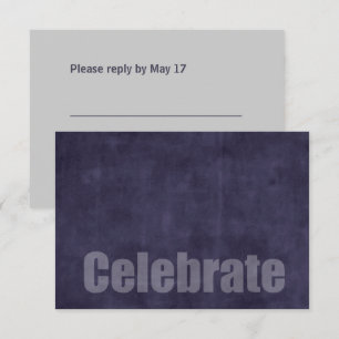 Barra Mitzvah Grunge Plum RSVP Tarjeta