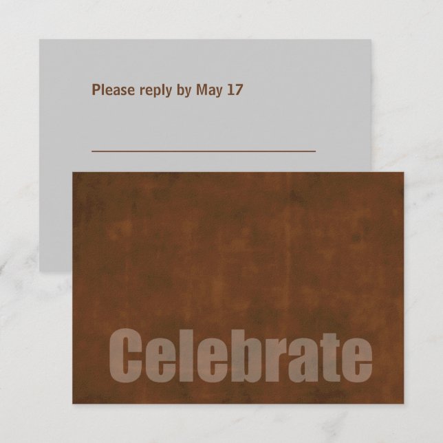 Barra Mitzvah Grunge Rust RSVP Card (Anverso / Reverso)