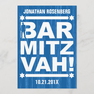 Barra tipo negrita Invitación Mitzvah en azul