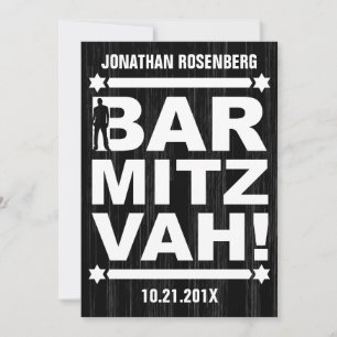 Barra tipo negrita Invitación Mitzvah en negro